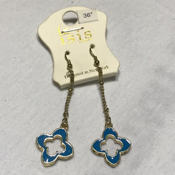 Isis Creative flower earrings, blue - Picture 1 of 4